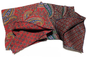 A4004 100% Wool Double Sided Pocket Square Made In Italy
