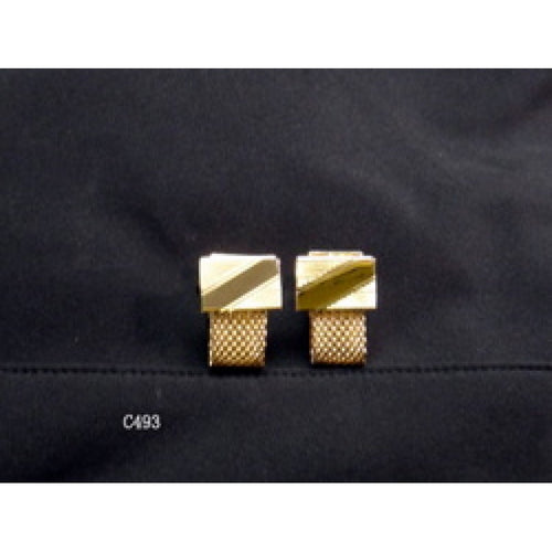 C493 Patterned Rectangle w/ Goldtone Mesh