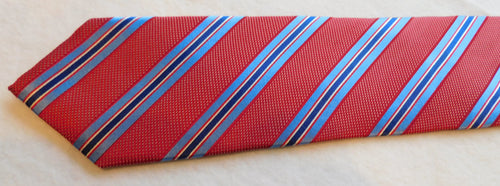 5487 Bellinzona Italian Woven Silk Red/Striped