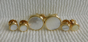 FS52 Gold Tone Mother Of Pearl Stud Set