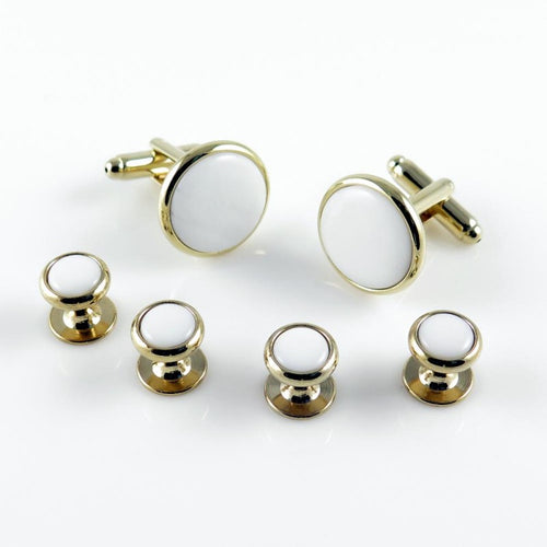 FS27 White/Goldtone Epoxy Stud Set