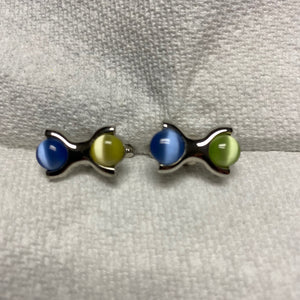 C302/C303 Silver With Marbles Cuff Links