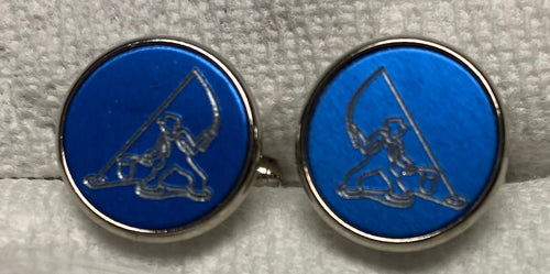 C322 Royal Blue Circle With Fisherman Cuff Links