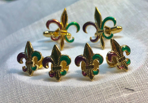 Fleur De Lis Multi Color Stud Set