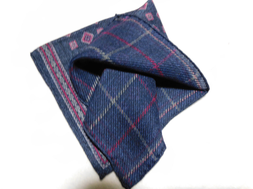 A4000 100% Wool Double Sided Pocket Square Made In Italy