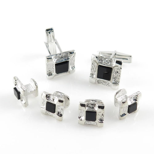FSC10 Sterling Silver Squares w/ Black Onyx Center